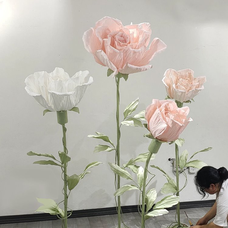 Elektriline õitsev roosi dekoratiivne paberlill
